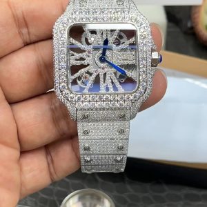 OP Cartier Santos Skeleton Collection / 39.8mm*9.08mm / Swiss Ronda 4S20 Quartz Movement